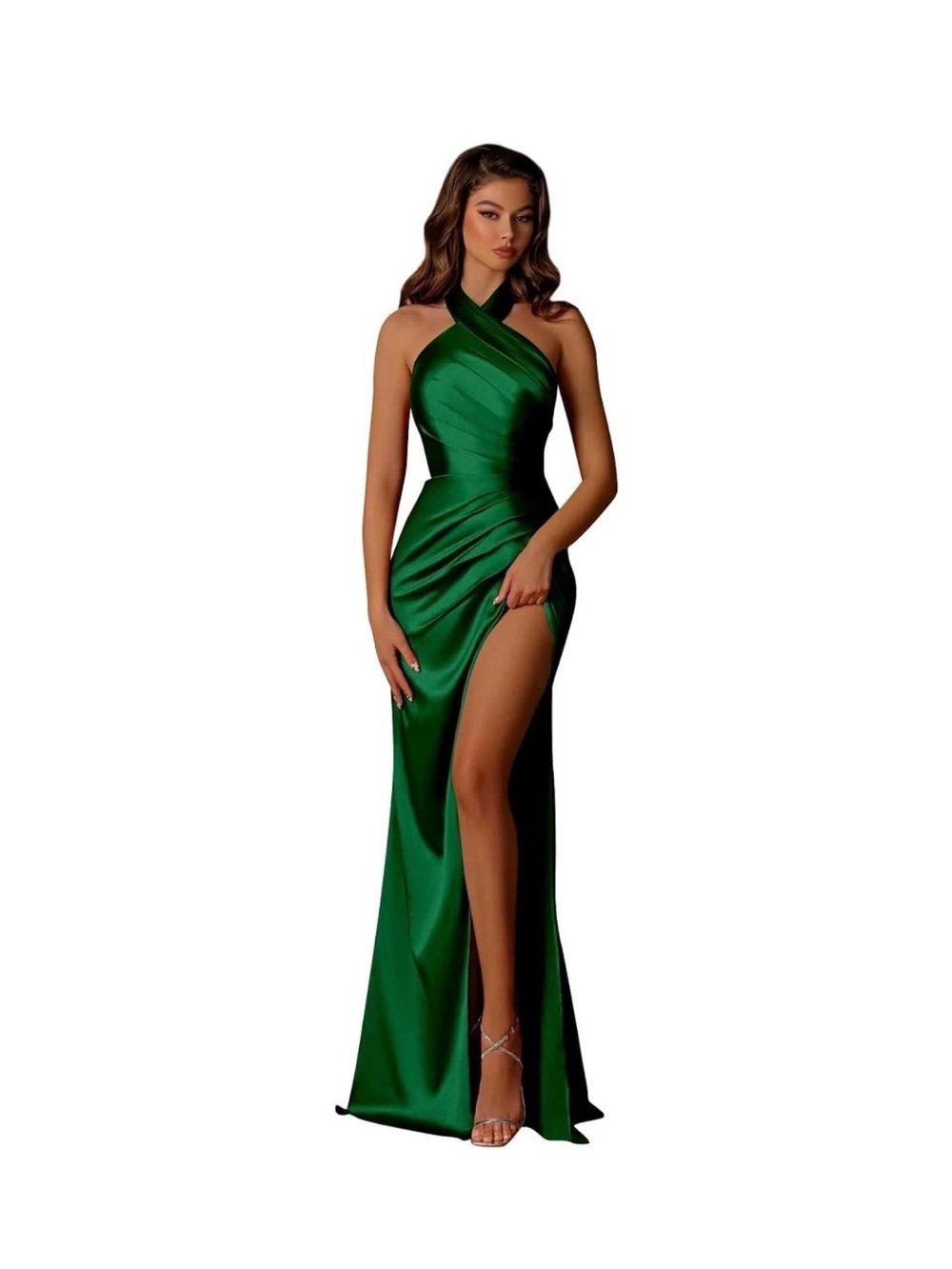 Elegant Green One-Shoulder Evening Gown